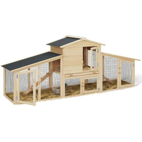 probache Hühnerstall VIP – 2 XXL aus Holz - Geräumiger Kleintierstall mit 2 Etagen, ideal für Hühner oder Kaninchen. Das durchdachte Design aus kanadischem Kiefernholz bietet Komfort und einfache Pflege dank herausnehmbarer Kotschublade.