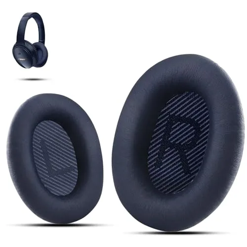 Premium Ohrpolster Ersatz für Bose Kopfhörer Ohrpolster kompatibel mit Bose QuietComfort 35 II / QC35 / QC25 / QC2 / QC15 / Ae2 / Ae2i / Ae2w / SoundTrue & SoundLink von Krone Kalpasmos -Dunkelblau