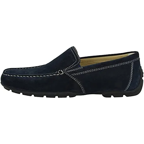 Geox Herren U Moner V Mokassins, Blau, 42 EU - Slipper & Mokassins für Herren, aus hochwertigem Wildleder mit bequemer Bungee-Verschluss und rutschfester Gummisohle für optimalen Tragekomfort.