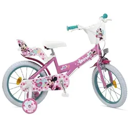 Disney Minnie 14 Zoll Fahrrad für Mädchen - Fahrrad für Kinder von 4-6 Jahren, robustes Stahlmaterial und fröhliches Design mit Minnie Mouse Motiv, ideal für kleine Abenteurer.