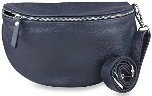Frentree Umhängetasche Damen aus Echtleder - Stilvolle Crossbody Schulter-/Bauchtasche - Umhängetaschen aus echtem italienischem Leder mit verstellbarem Schulterriemen und praktischer Innentasche für Karten und Dokumente.