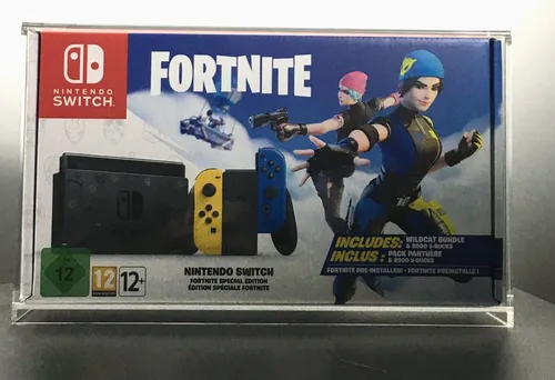 Nintendo Switch Konsole Fortnite Special Edition - 32GB, Schwarz/Gelb/Blau - Konsolen-Spielerlebnis mit einzigartigem Fortnite-Design, 3 Spielmodi für Flexibilität und vorinstalliertem Fortnite. Perfekt für Gaming zu Hause und unterwegs!