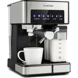 Klarstein Espresso Siebträgermaschine mit Milchaufschäumer - Siebträgermaschine mit 20 Bar Druck und 1350W Leistung, zaubert cremigen Milchschaum für perfekten Cappuccino und Latte Macchiato. Ideal für Kaffeeliebhaber!