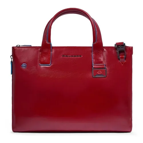 Piquadro Blue Square Laptoptasche 14" (rot) - Hochwertige Laptoptasche aus robustem Leder für Laptops bis 37 cm. Mit Dehnfalten für flexibles Volumen, Trolley-Aufsteckfunktion und separaten Fächern für Laptop und Tablet – ideal für den professionellen Alltag.
