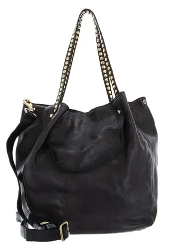 Campomaggi Leder Shopper Umhängetasche Large Shopping Bag Grigio anthrazit - Hochwertige Umhängetasche aus echtem Rindsleder mit edler Haptik. Vielseitig tragbar dank stabiler Henkel und abnehmbarem Schulterriemen. Geräumiges Hauptfach mit Zipper- und Smartphonefach für optimale Organisation.