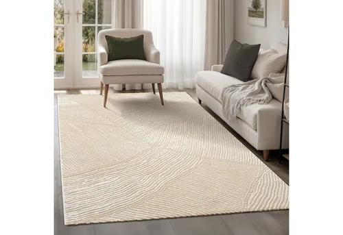 Teppich SANAT "Hera 3401", beige, 80x300 cm - Kreativer Teppich mit geometrischem Design, ideal für stilvolle Räume. Strapazierfähig, fußbodenheizungsgeeignet und pflegeleicht. Maße: 80x300 cm, Höhe: 11 mm.