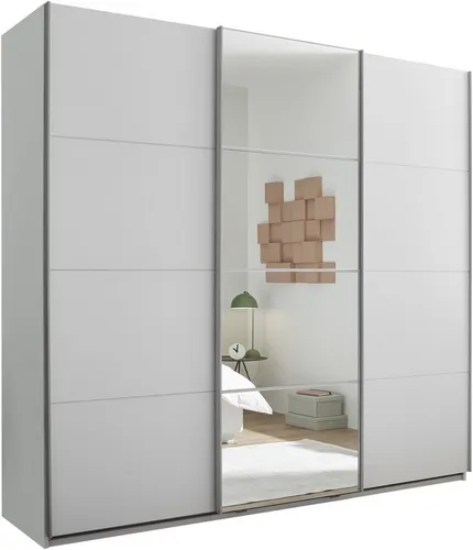 Schlafkontor Schwebetürenschrank Carano - Kleiderschrank mit 2 Schwebetüren und Spiegeltür, ausgestattet mit 5 Einlegeböden und 3 Kleiderstangen - ideal für eine optimale Raumorganisation und Platzersparnis.