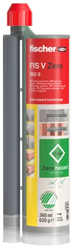 Fischer Injektionsmörtel 558954, FIS V Zero 360 S - Kleber & Mörtel für Fußböden, zugelassen ohne Gefahrstoffe, ideal für Beton und Mauerwerk, flexible Verarbeitung bei -10 bis 40°C, inkl. Statikmischer für einfache Handhabung.