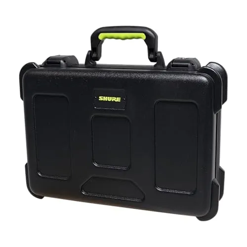 Shure SH-MICCASEW06 Mikrofonkoffer für 6 drahtlose Mikrofone - Taschen & Koffer für Mikrofone, hochbelastbarer Koffer mit TSA-zugelassener Verriegelung – ideal für Flugreisen und schützt bis zu sechs Mikrofone.