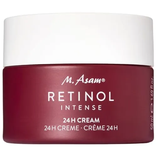 M. Asam RETINOL INTENSE 24h Cream (50ml) – Anti-Aging Gesichtscreme für effektive Faltenglättung - TAGESPFLEGE: Die M. Asam RETINOL INTENSE 24h Cream kombiniert Retinol und Hyaluron für intensive Faltenglättung und 24h Feuchtigkeit. Vegan, ohne Mikroplastik und ideal für normale bis trockene Haut.
