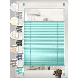 Sonello Plissee Rollo Klemmfix 100x100 cm - Türkis - Klemmfix Plissee ohne Bohren, blickdicht und stufenlos einstellbar. Ideal für Fenster und Türen, einfach zu montieren mit praktischem Zubehör.