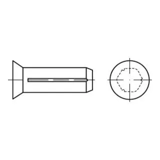 Senkkerbnagel ISO 8747 Form A mit Fase Stahl blank ø2 x 10mm