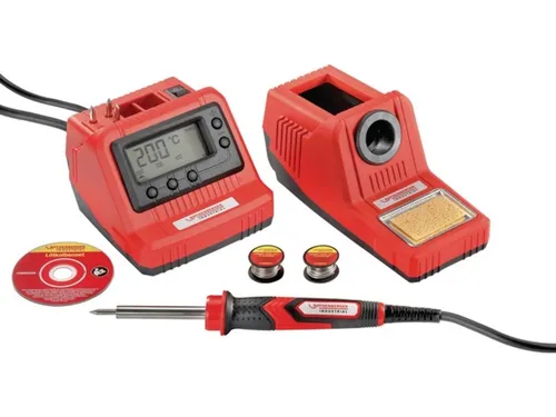 Rothenberger-Industrial Lötstation 1500003259, 60 Watt mit digitalem Display - Lötgeräte mit digitalem LC-Display für präzise Temperaturkontrolle von 200 bis 450°C, inkl. Zubehör und automatischem Schlafmodus für Sicherheitskomfort.