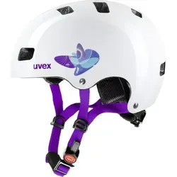 Uvex Kid 3 Butterfly Blue - Kinderfahrradhelm - Fahrradhelme mit optimaler Anpassung für aktive Kids, bietet maximale Sicherheit und Komfort durch das innovative IAS-Größenverstellsystem und belüftete Polster.