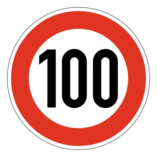 Adco Verkehrszeichen 274-100 Ronde 600 mm 100 km/h RAL-Gütezeichen Folie RA2