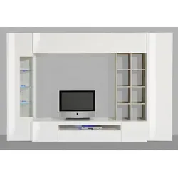 Wohnwand INOSIGN "New Egypt" - Anbauwand für stilvolles Wohnen - Moderne Wohnwand aus FSC-zertifiziertem Holzwerkstoff und Glas, bietet viel Stauraum und griffloses Design. Ideal für ein elegantes Wohnzimmer mit Beton-Optik.
