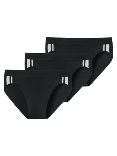 Schiesser Herren 3 Pack Softbund Und Streifen - 95/5 Organic Slip - Herren-Slips in hochwertiger 95/5 Organic Qualität, mit softem Bund und komfortablen Beinausschnitten für höchsten Tragekomfort.