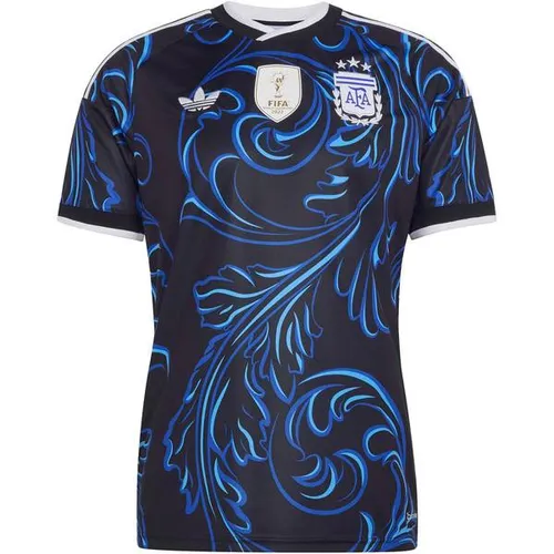 adidas AFA ARGENTINIEN AWAY D Teamtrikot Herren – Schwarz-Luzern-Blau, Größe M - Offizielles Auswärtstrikot Argentinien 26, ideal für Fans; hoher Rundhalsausschnitt und atmungsaktive climacool-Technologie für optimalen Tragekomfort.