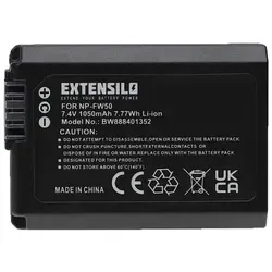 EXTENSILO Akku kompatibel mit Sony Alpha A6000, A6300, A7R II, A6400, A7r ILCE-7K Kamera (1050mAh, 7,4V, Li-Ion)