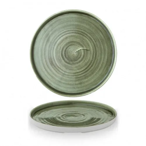 Churchill STONECAST Burnished Green Chefs Walled Plate Teller Porzellan Ø 26 cm