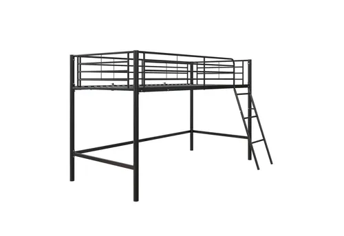 loft24 Hochbett Julie - Jodie Midsleeper Black - Stylisches Hochbett für kreative Raumgestaltung, optimal für kleine Zimmer und mit praktischem Stauraum.