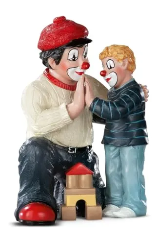 GILDE Clown Gib Mir Fünf - Handbemalte Deko Figur - Statuen: Exklusive Clown Deko Figur aus Kunstharz, handbemalt und 11 cm hoch. Ideal als Geschenk oder zur Verschönerung von Sideboard und Vitrine. Bringt Freude und ein Lächeln ins Gesicht!