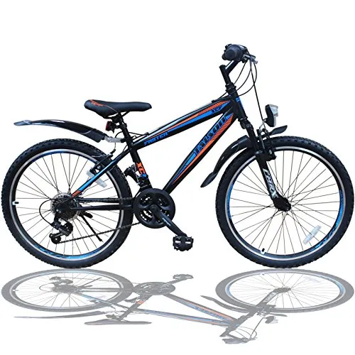 Talson 26 Zoll Mountainbike mit Gabel- und Beleuchtung - Mountainbike mit 21-Gang SHIMANO Schaltung und Gabelfederung, ideal für Abenteuer in der Natur. Empfohlen für Körpergrößen von 145-170 cm.
