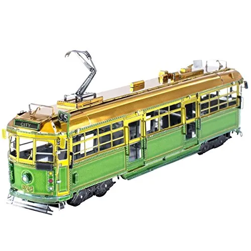 Metal Earth Fascinations Metallbausätze - Straßenbahn Melbourne W-Class Tram, lasergeschnittener 3D-Konstruktionsbausatz, 3D Metall Puzzle, DIY Modellbausatz mit 2 Metallplatinen, ab 14 Jahre