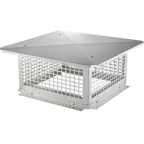 VEVOR Kaminhaube Schornsteinabdeckung - Aschesauger mit robuster Edelstahl 304 Konstruktion, windbeständig und einfach zu montieren, schützt Ihren Schornstein vor Verstopfungen und Witterungseinflüssen.