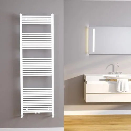 Lojimax Design Badheizkörper Badezimmer Heizung Opus, Breite * Höhe & Farbe:500 * 1800 in Weiß, Form/Anschluss/Leistung:Gebogen/Mittel / 904W