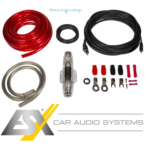 ESX HZ35WK 35mm² Anschlusskit für Verstärker - Kabel & Kabelbäume für Universal-Fahrzeuge, 5 m Länge, 35 mm² Querschnitt für optimale Leistung und Klangqualität im Auto.