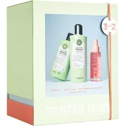 Maria Nila Holiday Box Structure Repair 2025 Haarpflegeset - Shampoos - Geschenkbox mit 100% recyceltem Material, inklusive 350 ml Shampoo, 300 ml Conditioner und 100 ml Haarduft für repariertes und duftendes Haar.