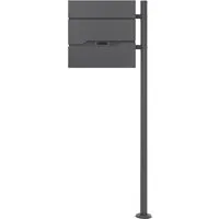 ECD Germany Standbriefkasten mit Zeitungsfach - Eleganter Standbriefkasten aus pulverbeschichtetem Edelstahl, bietet ein großes Postfach und integriertes Zeitungsfach. Ideal für stilvolle Wohnumgebungen und einfache Montage.