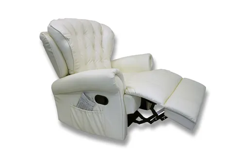 abc HOME Sessel mit Liegefunktion in Creme - Stylischer Sessel mit manuell verstellbarer Liegefunktion und integrierter Vibrationsmassage für optimalen Komfort. Ideal für entspannende Stunden in Ihrem Zuhause.