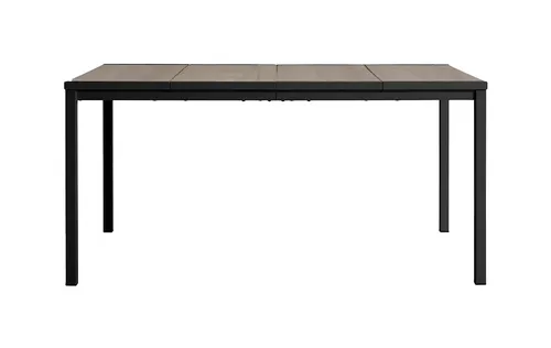 Keter Signature Porto Tisch 160 cm - Eschenholz und Schwarz Stahl - Gartentisch für Terrassen und Gärten, stabil und langlebig dank hochwertigem Polypropylen und Stahl, ideal zum Entspannen und Genießen im Freien.