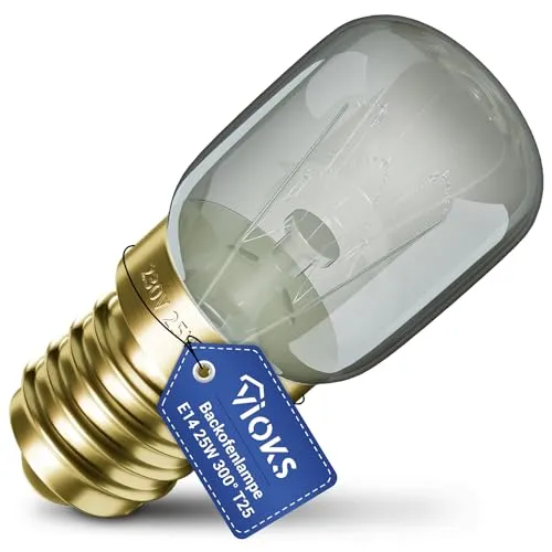 VIOKS Backofenlampe E14 25W 230V 300°C 25mmØ 57mm für AEG Bauknecht ZANUSSI Backofen Kühlschrank Dampfgarer - Т25 Kühlschrank Glühbirne - Leuchtmittel für Backöfen & Herde