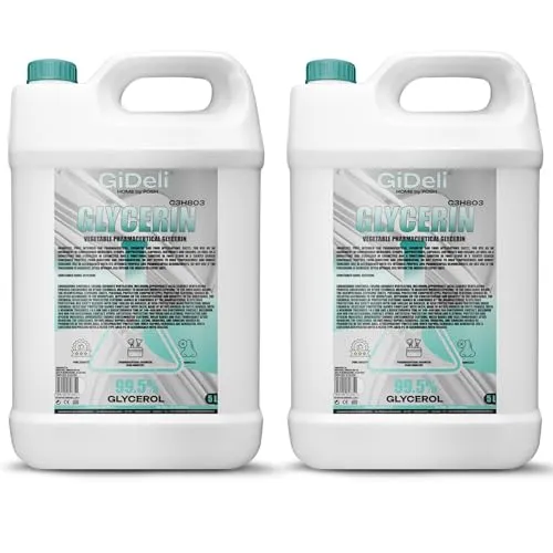 Glycerin VG 10L 99,5% – Vielseitiger Rohstoff für Haushalt und Kosmetik - Glycerin 99,5% in 2 Kanistern à 5L – ideal für Haushalt, Kosmetik und Technik. Die farb- und geruchlose Flüssigkeit überzeugt durch hohe Reinheit und einfache Handhabung.
