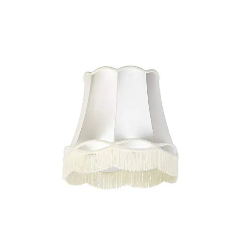 QAZQA Retro Seide Seidenlampenschirm Creme 45I30I44 - Granny - Lampenschirm im Vintage-Stil, aus hochwertiger Seide für ein warmes Licht und nostalgisches Ambiente in Ihrem Zuhause.