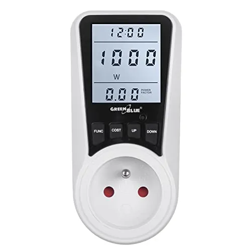 Energiekostenmessgerät Strommessgerät Greenblue GB350 E Stromverbrauch Energiekosten Messgerät Stromzähler Wattmeter