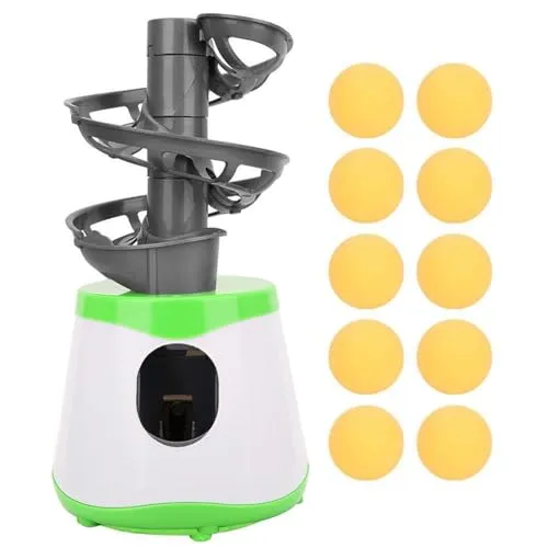 Keenso Tragbare Tischtennis Ballmaschine - Automatische Tischtennis-Roboter-Trainingsmaschine für effektives Skill-Training. Hergestellt aus robustem ABS-Material, leicht und tragbar, inklusive 10 Bälle für sofortigen Einsatz.