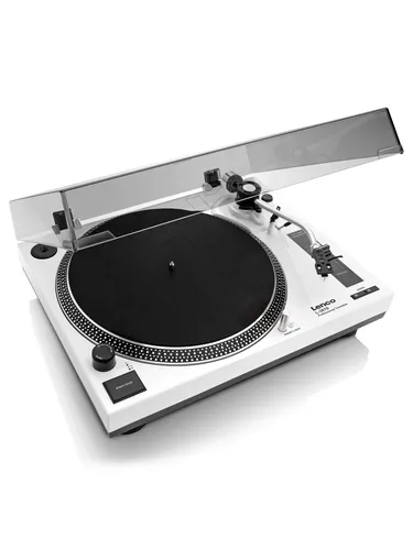 Lenco L-3810 Plattenspieler - DJ Plattenspieler mit Direktantrieb, USB-Funktion zum Digitalisieren von LP-Sammlungen, Pitch-Control und Nadelbeleuchtung