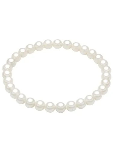 Rafaela Donata Damen Armband aus Nylon - Armbänder für Damen: Wunderschönes elastisches Armband aus schimmernden Muschelkernperlen, das sich jedem Handgelenk anpasst und vielseitig kombinierbar ist – ideal für jeden Anlass.
