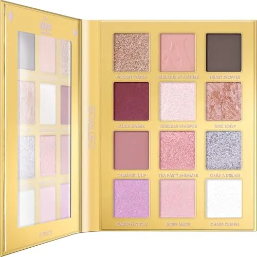 Catrice Disney Alice in Wonderland Eyeshadow Palette, Lidschatten, Nr. C02, Mehrfarbig, 12 Farben, hochpigmentiert, vegan, ohne Mikroplastikpartikel, Nanopartikel frei, ölfrei, 1er Pack (14g)
