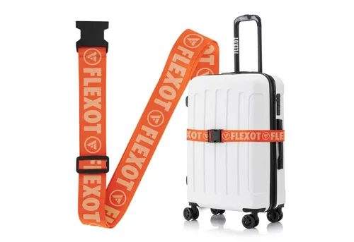 Flexot® Koffergurt mit Clip-Schnalle – Sicheres Gepäck für Reisen in Orange - Der Flexot® Koffergurt bietet Sicherheit und Stil für dein Gepäck. Mit flexibler Länge und robustem Material bleibt dein Koffer auch bei Belastung sicher verschlossen. Wähle aus 19 Farben und starte entspannt in dein nächstes Abenteuer!