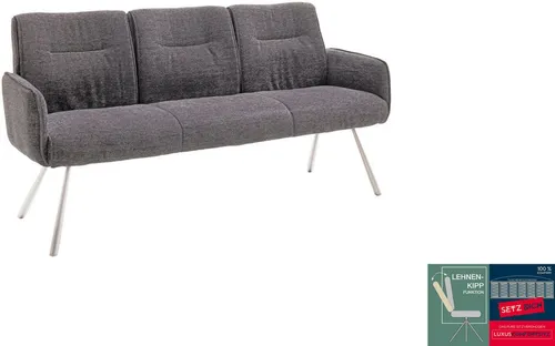 MCA furniture Sitzbank Delane mit Lehnenkippfunktion - Elegante Sitzbank mit Taschenfederkern für hohen Komfort. Die bewegliche Rückenlehne und Armlehnen sorgen für flexible Entspannung. Ideal für Esszimmer und Wohnbereich – ein stilvolles Highlight für gesellige Momente.