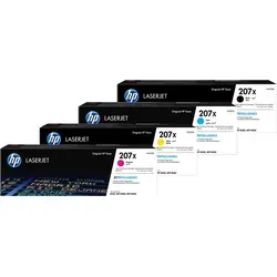 HP-Toner-Kombipack 207X - Praktisches Kombipack mit HP-Tonern 207X in Schwarz, Gelb, Magenta und Cyan. Für langlebige, hochwertige Drucke und einfache Handhabung. Ideal für deinen HP Color LaserJet Pro Drucker.