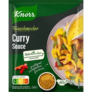Knorr Currysauce 1 St. - Exotische Currysauce für kreative Gerichte, mit einer perfekten Mischung aus Gewürzen und fruchtiger Süße, verwandelt jedes Dinner in ein Geschmackserlebnis.