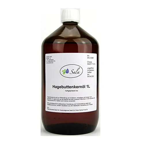 Sala Hagebuttenkernöl Wildrosenöl kaltgepresst BIO 1000 ml (1 L Glasflasche)