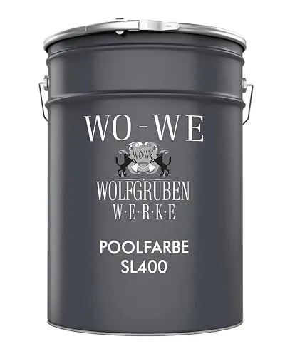 WO-WE Bodenversiegelung Schwimmbadfarbe SL400, 1-20L, Seidenmatt - Farbe für Schwimmbecken, wasserbeständig und pflegeleicht. Ideal für Beton, Zement und Folienbecken. Hergestellt in Deutschland für exzellente Haftung.
