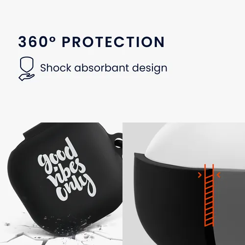 kwmobile Hülle kompatibel mit Samsung Galaxy Buds 2 Pro / Buds 2 / Buds Live Hülle - Silikon Kopfhörer Schutzhülle Case Cover Weiß Schwarz